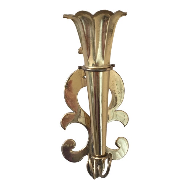 Vintage Brass Flower Vase Wall Sconce Chairish