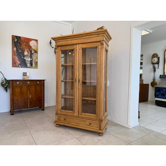 Brown Rustic Farmhouse Display Cabinet For Sale - Image 8 of 18