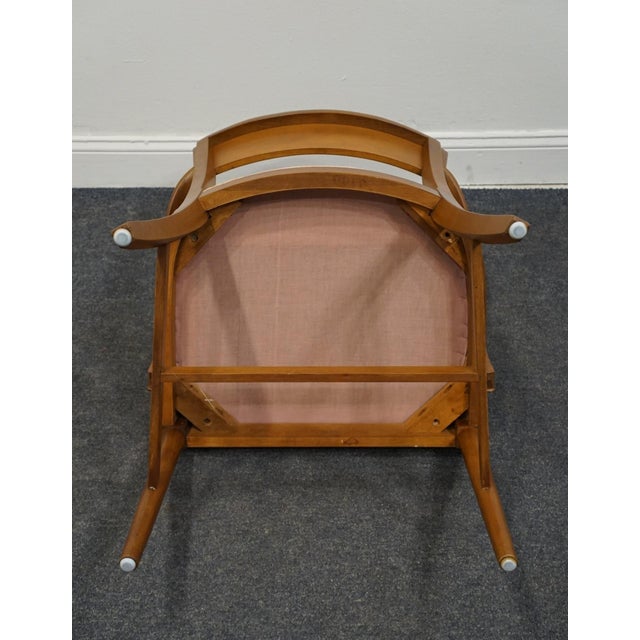 Brown High End Vintage Maple MCM Mid Century Modern Inspired Contemporary Dining Arm Chair For Sale - Image 8 of 9