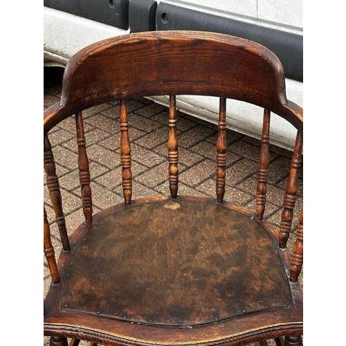 Victorian Smokers Bow Fireside Armchair For Sale - Image 5 of 7