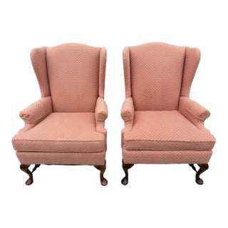 1980s Pennsylvania House Criterion 60 Wingback Chairs - A Pair For Sale
