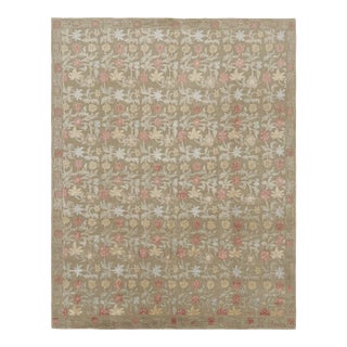 Rug & Kilim's European Style Rug in Beige-Brown With Floral Patterns "Bilbao" For Sale