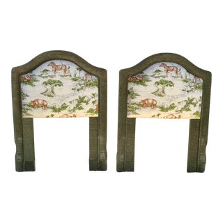 Safari Theme Upholstered Twin Headboards - a Set of Two For Sale