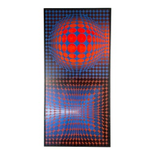 Vintage Victor Vasarely “Vega Pauk” Heliogravure Print For Sale