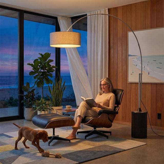 The Tambo Arc Lamp is a Mid-Century Modern lighting piece by designer Peter Morelli, crafted in 1984. Continuing NOVA of...
