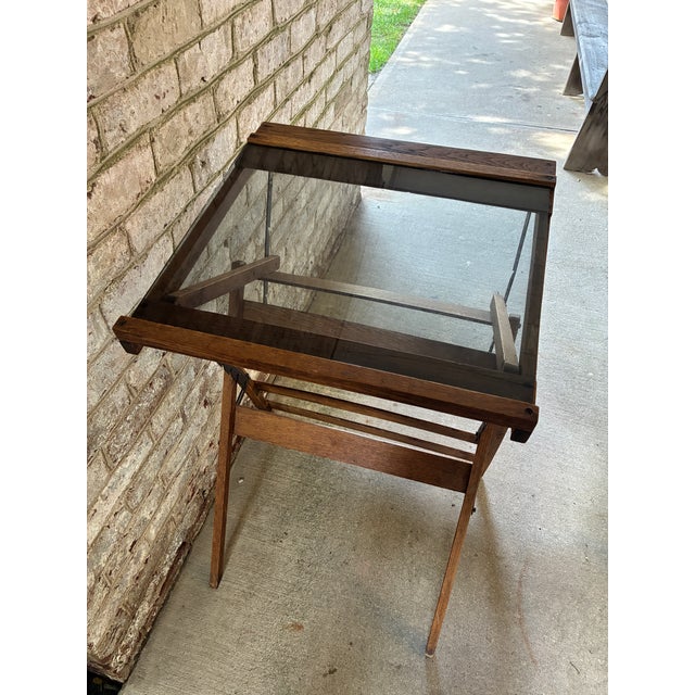 Brown Vintage Wooden Adjustable Writing Table For Sale - Image 8 of 17