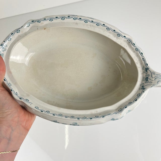 Blue Antique Vegetable Dish from Villeroy & Boch, 1890s For Sale - Image 8 of 18