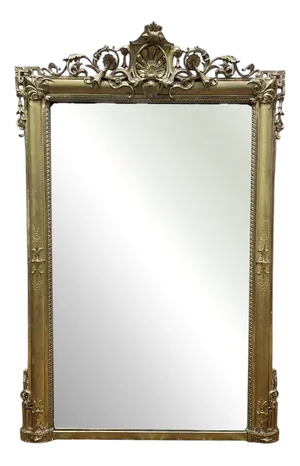 Louis Philippe Wooden and Gilded Stucco Mirror