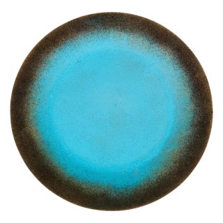 Jade Snow Wong Turquoise Enamel Copper Plate For Sale