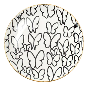 Belle Butterflies Dinner Plate, White