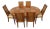 American of Martinsville Hollywood Regency Faux Bamboo Dining Table and Caned Six Chairs 5833 For Sale