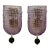 Pair of Modern Murano Glass Lavender Sconces With Black Ball For Sale