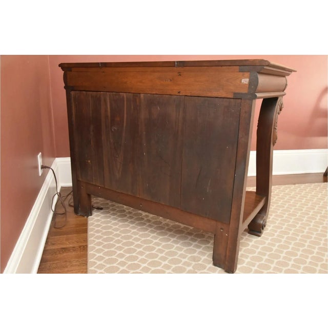 Early 20th Century Antique Victorian Mahogany Single Drawer Mirror-Backed Console Server Table For Sale In New York - Image 6 of 12