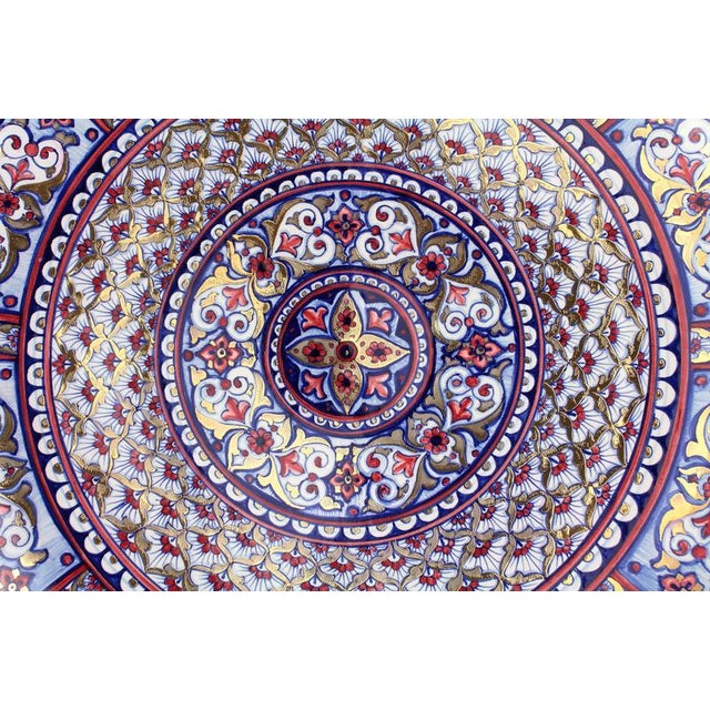 Blue Deruta Gold Luster Moorish Gold Plate by Deblona For Sale - Image 8 of 13