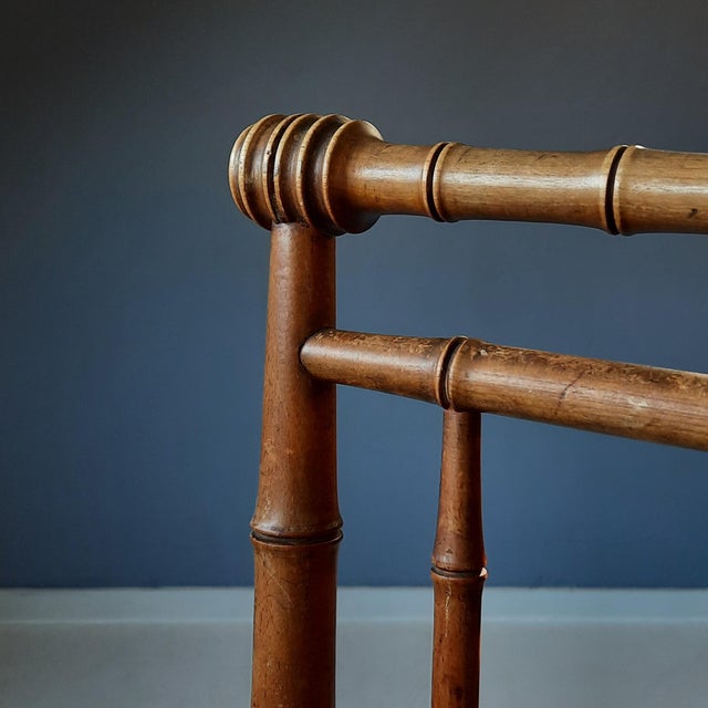 Wood Vintage Side Chair in Rattan and Faux Bamboo, 1900s For Sale - Image 7 of 8