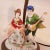 1940s Porcelain French Victorian Figurines Lamps For Sale - Image 5 of 12