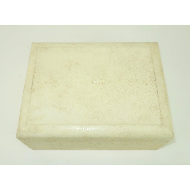 Contemporary Vintage Donna Karan Shagreen Covered Wood Lined Box For Sale - Image 3 of 12