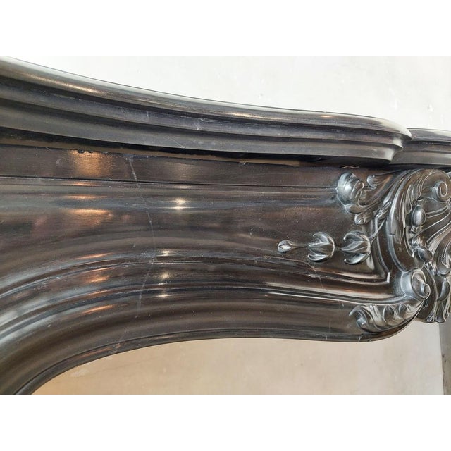 Black Marble Three Shell Mantelpiece For Sale - Image 4 of 14
