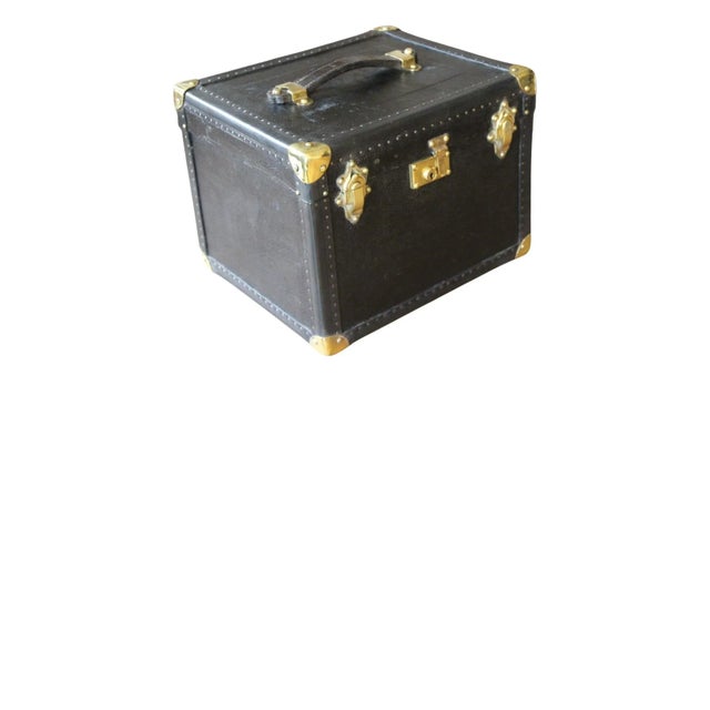 Vintage Black Leather Vanity Case For Sale - Image 16 of 16