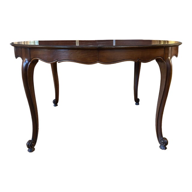 Kindel Furniture French Provincial Louis XV Dining Table With 3 Extension Leaves For Sale