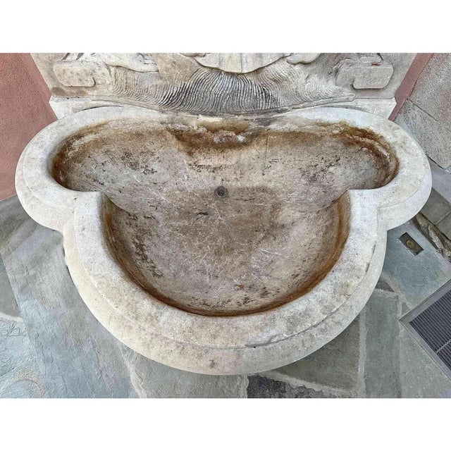 Italian Carved Limestone Wall Fountain For Sale In New York - Image 6 of 8