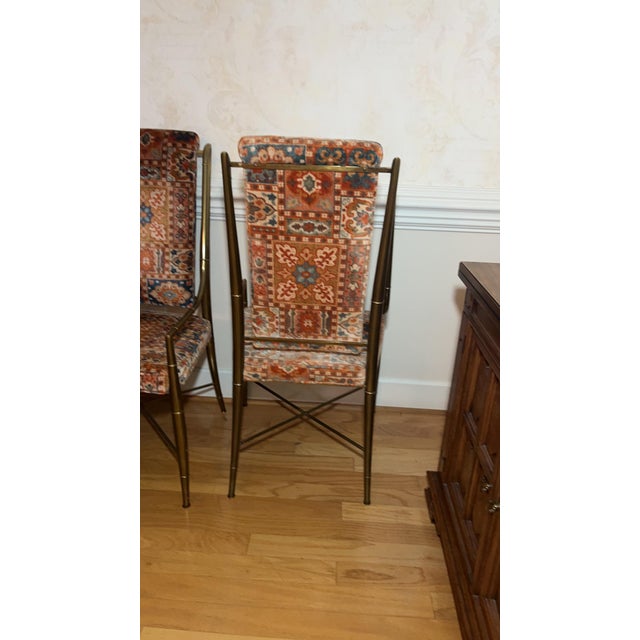 Metal Set of 8 Imperial Brass Dining Chairs Attributed to Weiman / Warren Lloyd for Mastercraft For Sale - Image 7 of 18