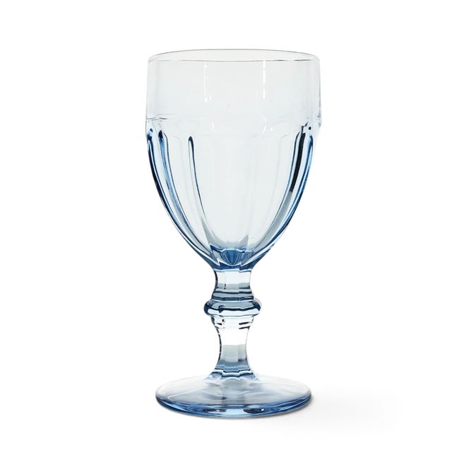 Mid 20th Century Libbey Gibraltar Misty Blue DuraTuff Goblets Set of 7 For Sale - Image 11 of 15