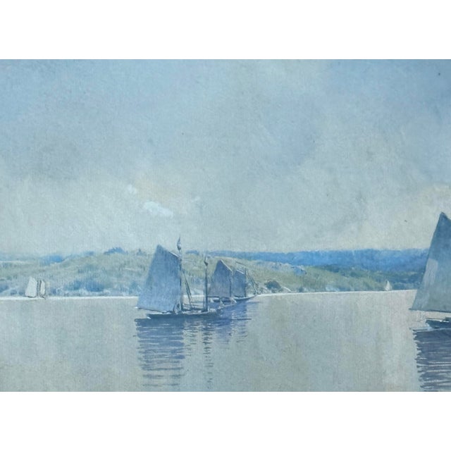 Hezekiah Anthony Dyer (1872-1943) Gouache Watercolor Seascape, Framed For Sale - Image 6 of 10