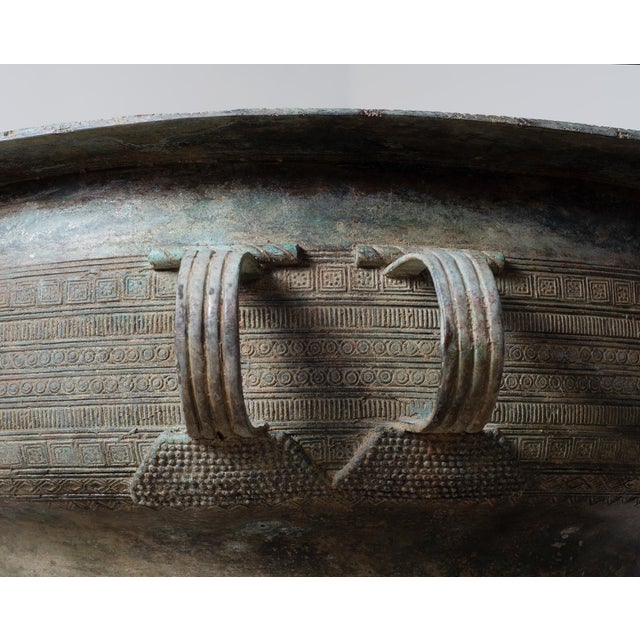 Southeast Asian Bronze Elephant Rain Drum Drinks Table 2 Ft For Sale - Image 15 of 18