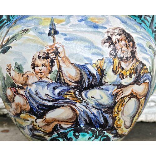 Vintage Italian Hand-Painted Urn Vase For Sale In Atlanta - Image 6 of 9