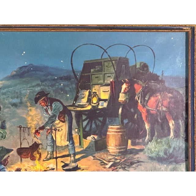 Expressionism Mid 20th Century Charlie Dye "Western Sunrise" Lithograph - Framed Art Deco Cowboy Print For Sale - Image 3 of 9