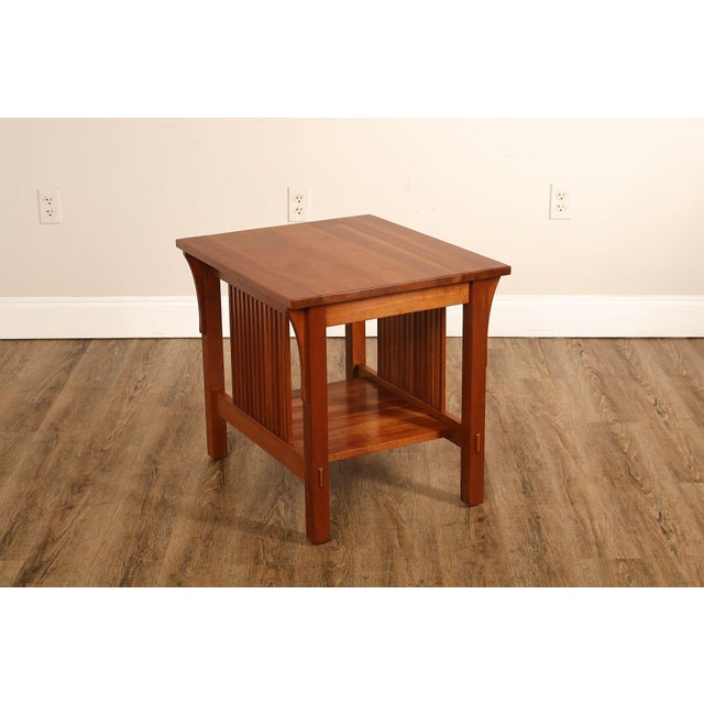 Mission Stickley Mission Collection Pair Of Cherry End Tables For Sale - Image 3 of 18