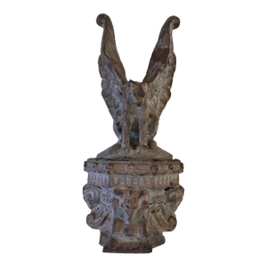 Antique Wells Fargo Winged Mountain Lion & Ram Heads Architectural Salvage Ornament
