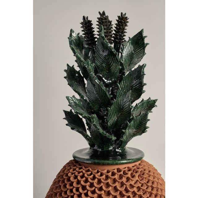 Large scale sculptural Mexican clay pineapple. Statement piece of intricate beauty. This piece reflects a high level of...