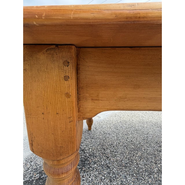 Custom Made Pine Harvest Table For Sale - Image 11 of 11