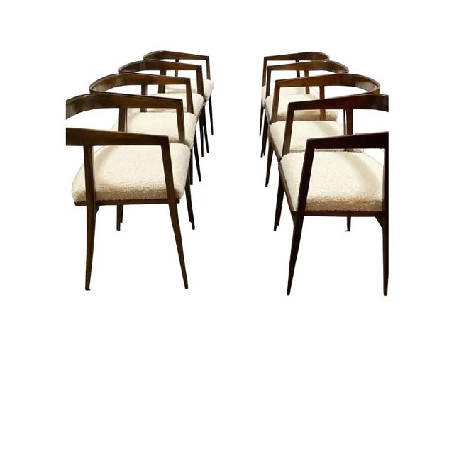 1960s Attributed to Joaquim Tenreiro Rosewood and Cane "U" Chairs - Set of 8 For Sale - Image 9 of 10
