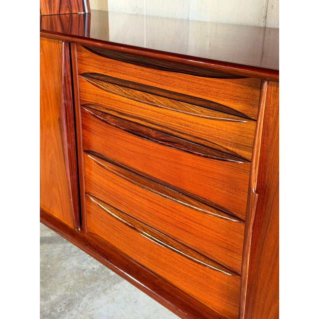 Arne Vodder Rosewood Sideboard Credenza With Hutch Vintage Danish Mid-Century Modern For Sale In Los Angeles - Image 6 of 16
