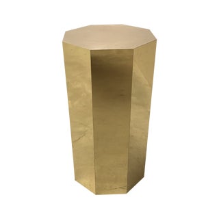 C Jere Style Modern Brass Octagonal Pedestal For Sale
