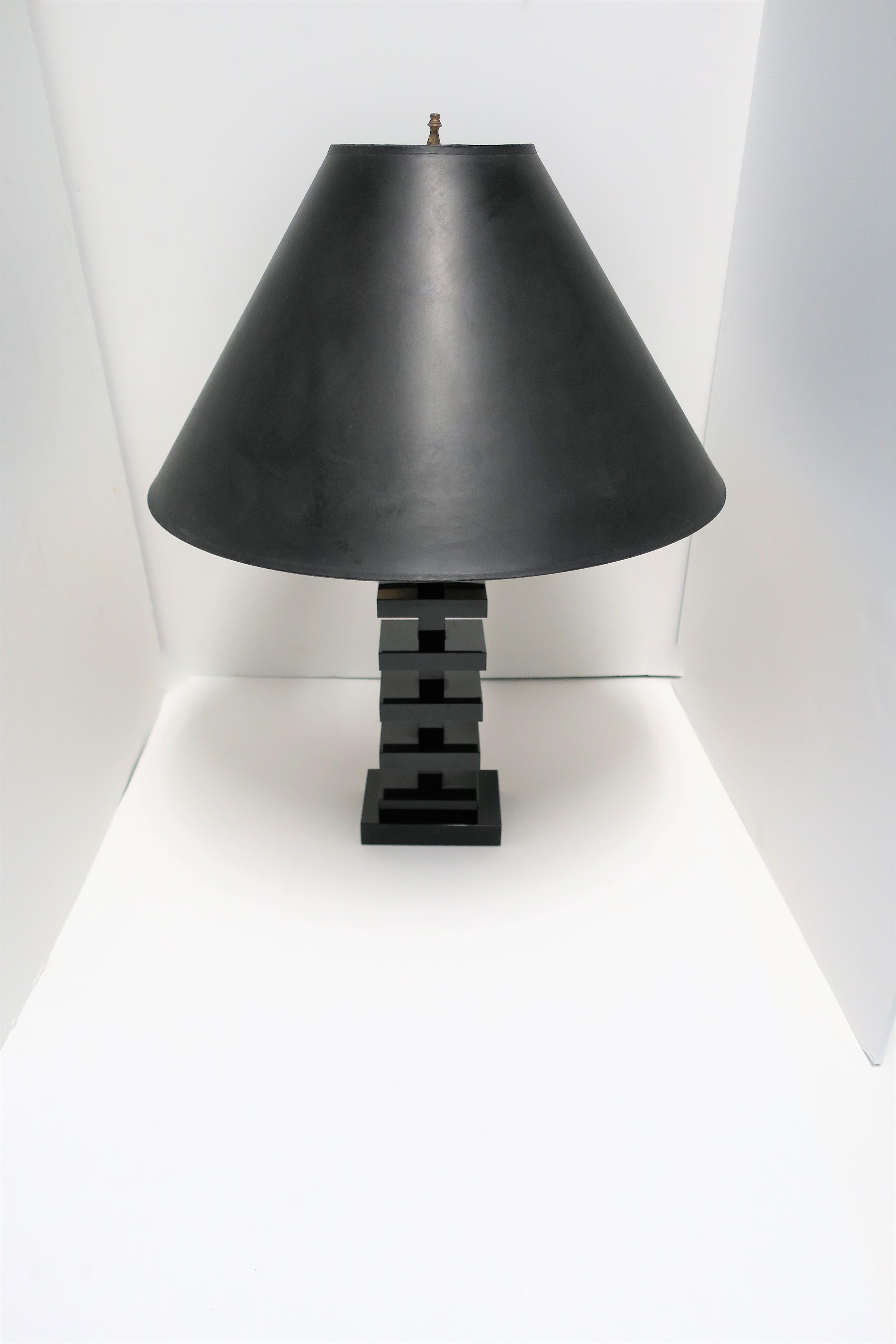 black glass lamp table