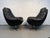 Pair of Vintage Black Leather Swivel Chairs For Sale In New York - Image 6 of 14