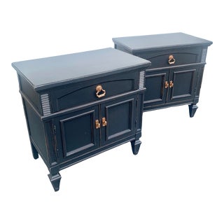 1970s Black Vintage Nightstands - Set of 2 For Sale