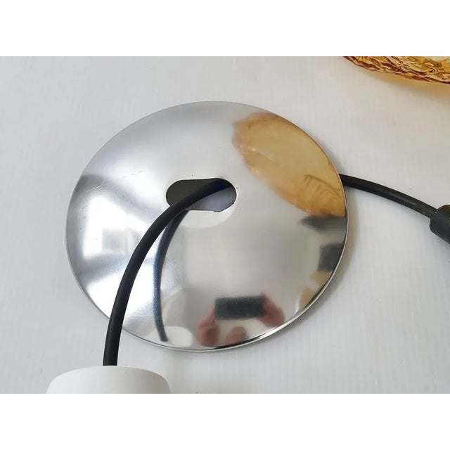 Vintage Pendant Light in Glass & Steel from Erco, 1960s For Sale - Image 9 of 13