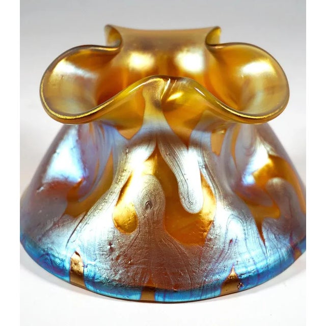 Art Nouveau Glass & Bronze Vase from Loetz, Former Austria-Hungary, 1900s For Sale - Image 5 of 9