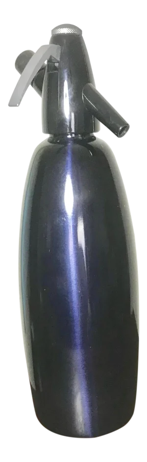 1980s Vintage Metallic Navy Metal Soda Siphon