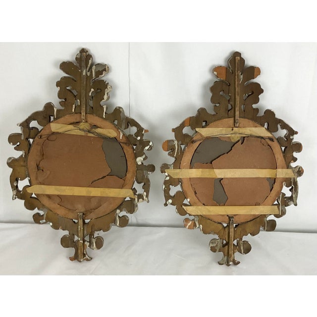 Ancient Italian Small Gesso Mirror Pair For Sale - Image 10 of 14