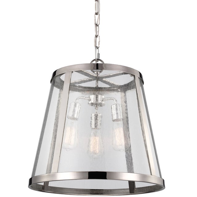 Modern Sean Lavin By Visual Comfort Studio Harrow Large Pendant in Polished Nickel For Sale - Image 3 of 3