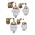 1950s Spanish Empire Cast Brass Dragon Sconces With Cut-Glass Acorn Shades - Set of 4 For Sale