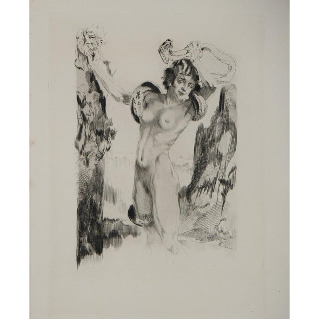 Alméry Lobel-Riche, Nu au serpent, Etching For Sale