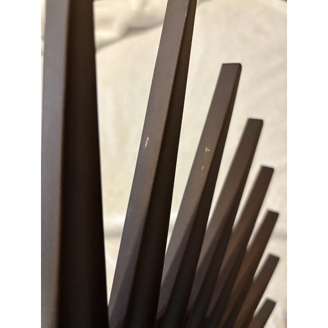 1970s Vintage Syroco Sunburst Danish Mid Century Modern Nordic Wall Clock Made Usa For Sale - Image 5 of 6