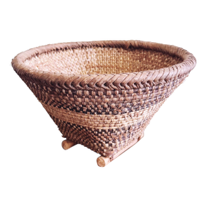 Vintage Mossi Handwoven Natural Grass African Basket